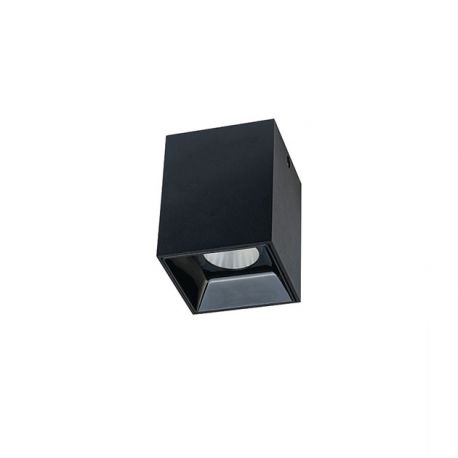 Plafoniere cu spoturi, Spoturi aplicate - Spot LED aplicat design modern Lidu negru 7,5x7,5cm