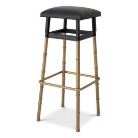 Scaun de bar design LUX Princess, alama vintage/ negru