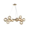 Lustra moderna design deosebit cu 11 de surse de lumina Dallas auriu