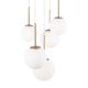 Pendule, Lustre suspendate - Lustra cu 5 pendule design modern Basic form auriu/ alb