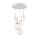 Lustra cu 5 pendule design modern Basic form auriu/ alb