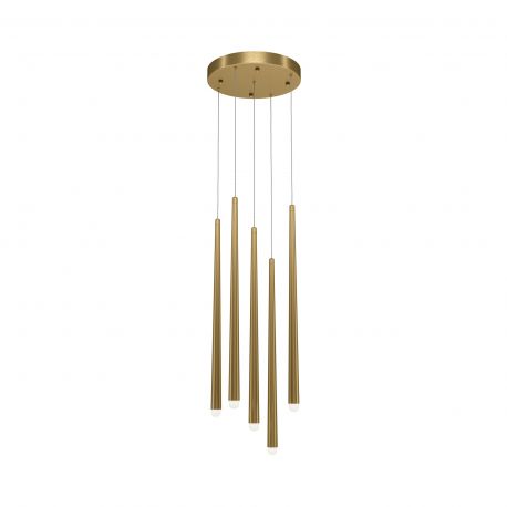 Pendule, Lustre suspendate - Lustra LED cu 5 pendule design modern Cascade alama