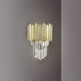 Aplice, corpuri de iluminat pentru pereti - Aplica de perete design elegant Tiara crom/auriu
