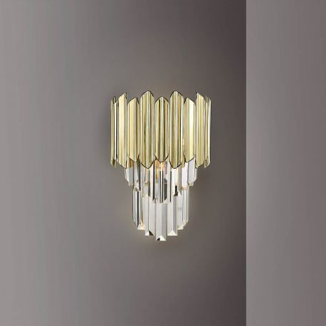 Aplice, corpuri de iluminat pentru pereti - Aplica de perete design elegant Tiara crom/auriu