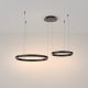 Pendule, Lustre suspendate - Lustra LED suspendata design modern Rim negru 60cm, 3000K