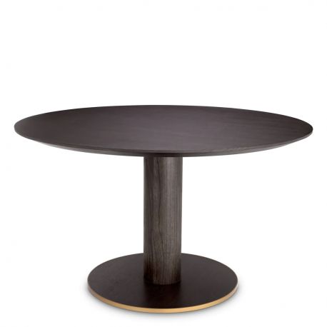 Mese dining - Masa rounda design LUX Astro 132cm, Mocha oak