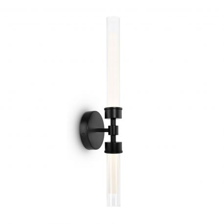 Aplice, corpuri de iluminat pentru pereti - Aplica LED de perete design modern Stelo negru, transparent