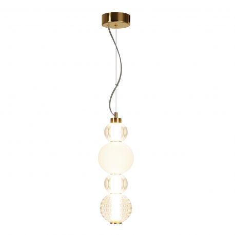 Pendule, Lustre suspendate - Pendul LED design modern Collar auriu, transparent, alb