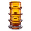 Vas decorativ din sticla design LUX Bloom amber