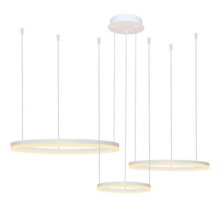 Pendule, Lustre suspendate - Lustra cu 3 inele LED si telecomanda HALO PENDANT WH 80+60+40 CCT