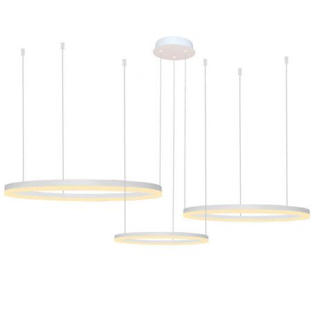 Pendule, Lustre suspendate - Lustra cu 3 inele LED si telecomanda HALO PENDANT WH 100+80+60 CCT