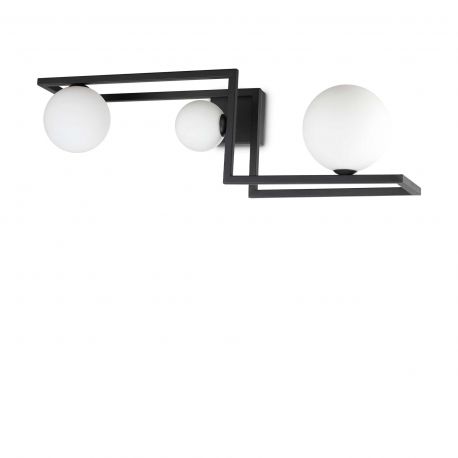Plafoniere - Plafoniera design geometric Angolo pl3 negru