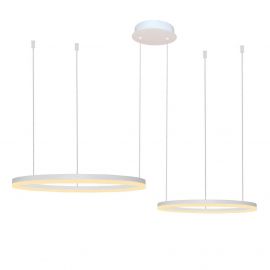 Pendule, Lustre suspendate - Lustra cu 2 inele LED si telecomanda HALO PENDANT WH 80+60 CCT