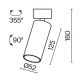 Plafoniere cu spoturi, Spoturi aplicate - Spot LED aplicat directionabil design tehnic Focus negru, 3000K