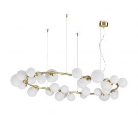 Candelabre, Lustre - Lustra moderna cu 30 surse de lumina PERLAGE SP30 OTTONE SATINATO