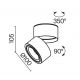 Plafoniere cu spoturi, Spoturi aplicate - Spot LED aplicat directionabil dimabil design tehnic Yin negru, 4000K