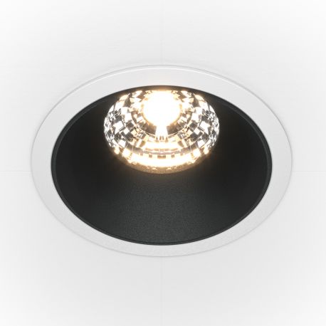 Spoturi tavan fals - Spot LED incastrabil design tehnic Alpha alb, negru 8,5cm, 3000K