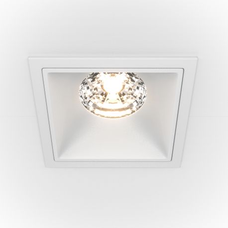 Spoturi tavan fals - Spot LED incastrabil design tehnic Alpha alb, 8,5x8,5cm, 3000K
