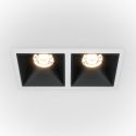 Spot LED incastrabil dimabil cu 2 surse de iluminat Alpha alb, negru 3000K