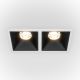 Spoturi tavan fals - Spot LED incastrabil cu 2 surse de iluminat Alpha alb, negru 3000K