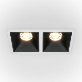 Spoturi tavan fals - Spot LED incastrabil cu 2 surse de iluminat Alpha alb, negru 3000K