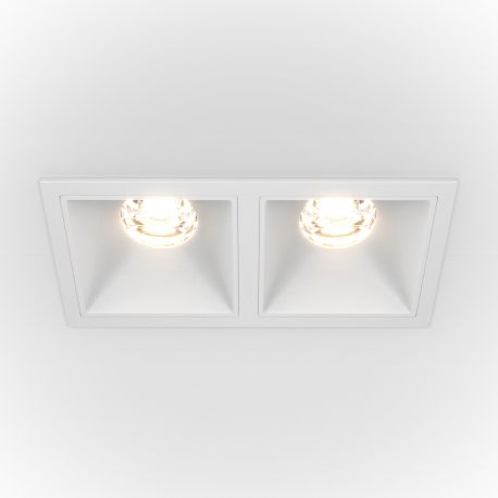 Spoturi tavan fals - Spot LED incastrabil dimabil cu 2 surse de iluminat Alpha alb, 4000K