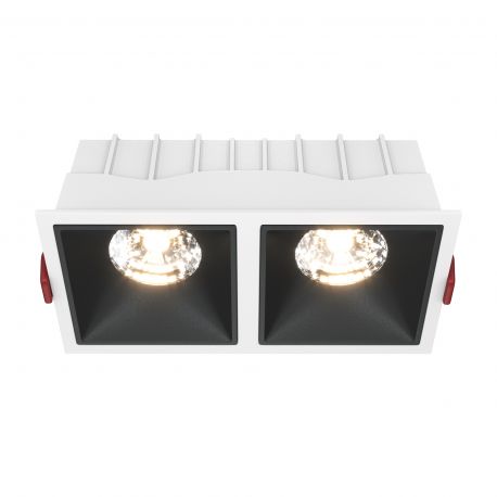 Spoturi tavan fals - Spot LED incastrabil dimabil cu 2 surse de iluminat Alpha alb, negru, 30W, 3000K