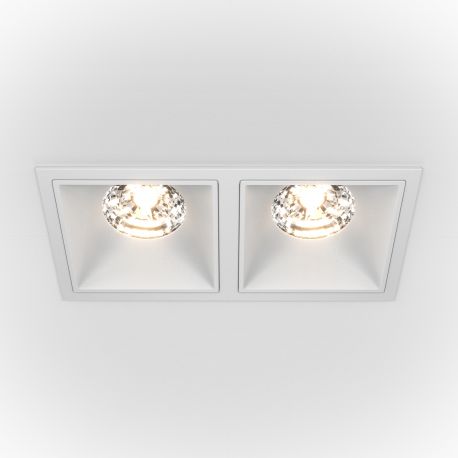 Spoturi tavan fals - Spot LED incastrabil cu 2 surse de iluminat Alpha alb, 30W, 3000K