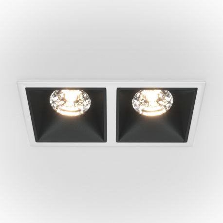 Spoturi tavan fals - Spot LED incastrabil cu 2 surse de iluminat Alpha alb, negru 30W, 4000K