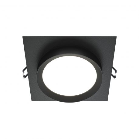 Spoturi tavan fals - Spot incastrabil design tehnic Loop negru 11x11cm