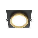 Spot incastrabil design tehnic Loop negru, auriu 11x11cm