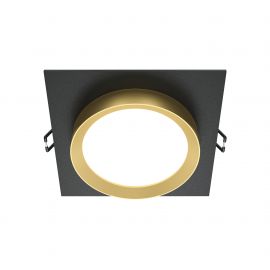 Spoturi tavan fals - Spot incastrabil design tehnic Loop negru, auriu 11x11cm