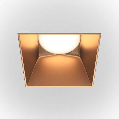 Spoturi tavan fals - Spot incastrabil design tehnic Share alb, auriu mat 7,5x7,5cm
