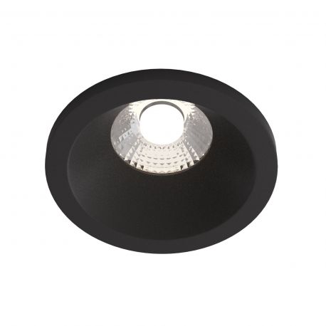 Spoturi tavan fals - Spot LED incastrabil dimabil design tehnic IP65 Zoom negru 8,5cm