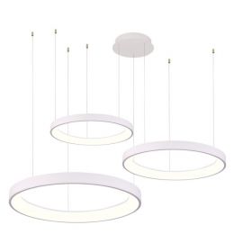 Pendule, Lustre suspendate - Lustra LED XXL cu telecomanda design circular AGNES 38+58+78 DIMM CCT SWITCH WH