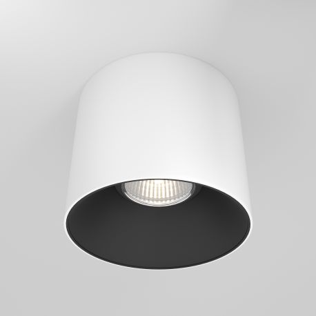 Plafoniere cu spoturi, Spoturi aplicate - Spot LED aplicat, plafoniera design tehnic Alfa alb, negru 10cm