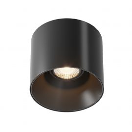 Plafoniere cu spoturi, Spoturi aplicate - Spot LED aplicat, plafoniera dimabila design tehnic Alfa negru 12,5cm, 3000K