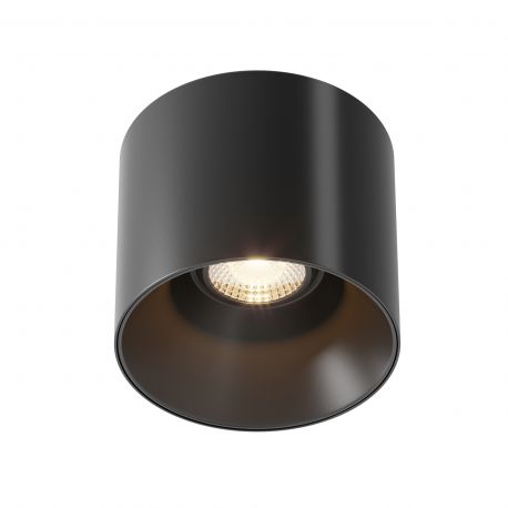 Plafoniere cu spoturi, Spoturi aplicate - Spot LED aplicat, plafoniera dimabila design tehnic Alfa negru 12,5cm, 3000K