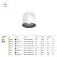 Plafoniere cu spoturi, Spoturi aplicate - Spot LED aplicat, plafoniera dimabila design tehnic Alfa negru 12,5cm, 3000K