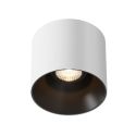 Spot LED aplicat, plafoniera dimabila design tehnic Alfa alb, negru 12,5cm, 3000K