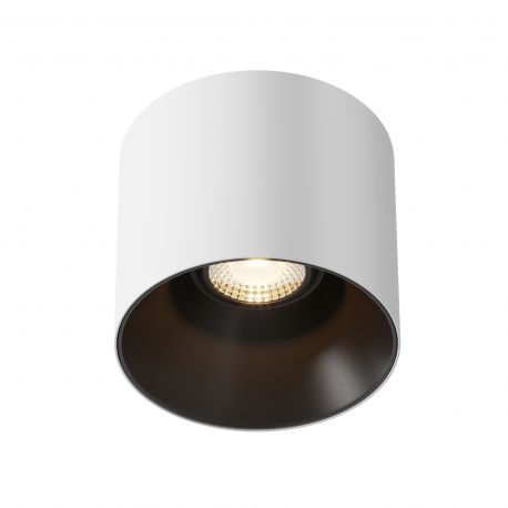 Plafoniere cu spoturi, Spoturi aplicate - Spot LED aplicat, plafoniera dimabila design tehnic Alfa alb, negru 12,5cm, 3000K