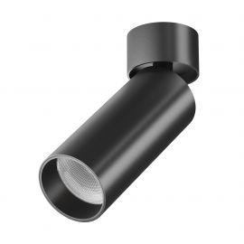 Plafoniere cu spoturi, Spoturi aplicate - Spot LED aplicat directionabil design tehnic Focus negru, 4000K