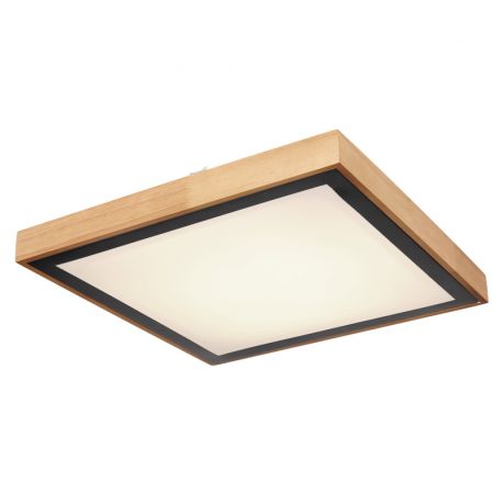 Plafoniere - Plafoniera LED cu aspect lemn design modern Bruno maro 39x39cm 24W