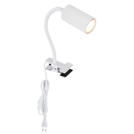Lampi birou - Veioza, lampa de birou cu clema design modern Robby alb