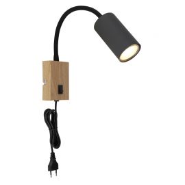 Aplice, corpuri de iluminat pentru pereti - Aplica de perete cu spot directionabil design modern Robby lemn