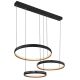 Pendule, Lustre suspendate - Lustra LED suspendata cu telecomanda design modern Halli negru, auriu