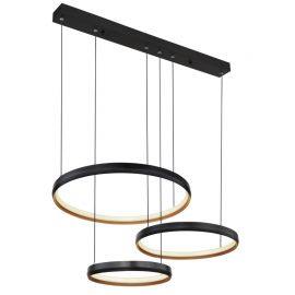 Pendule, Lustre suspendate - Lustra LED suspendata cu telecomanda design modern Halli negru, auriu