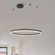 Pendule, Lustre suspendate - Lustra LED XXL cu telecomanda design modern circular HALO 150 CCT BK