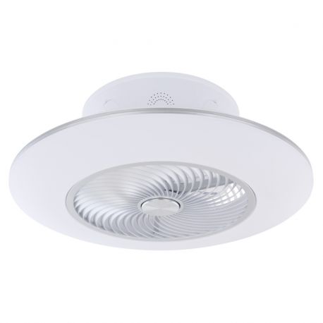 Lustre cu ventilator - Lustra LED cu ventilator si telecomanda design modern Kello alb