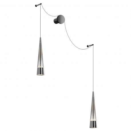 Aplice, corpuri de iluminat pentru pereti - Aplica de perete cu 2 pendule LED design modern Sintesi